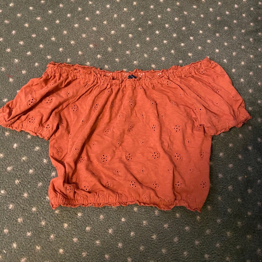 Off the shoulder coral crop top